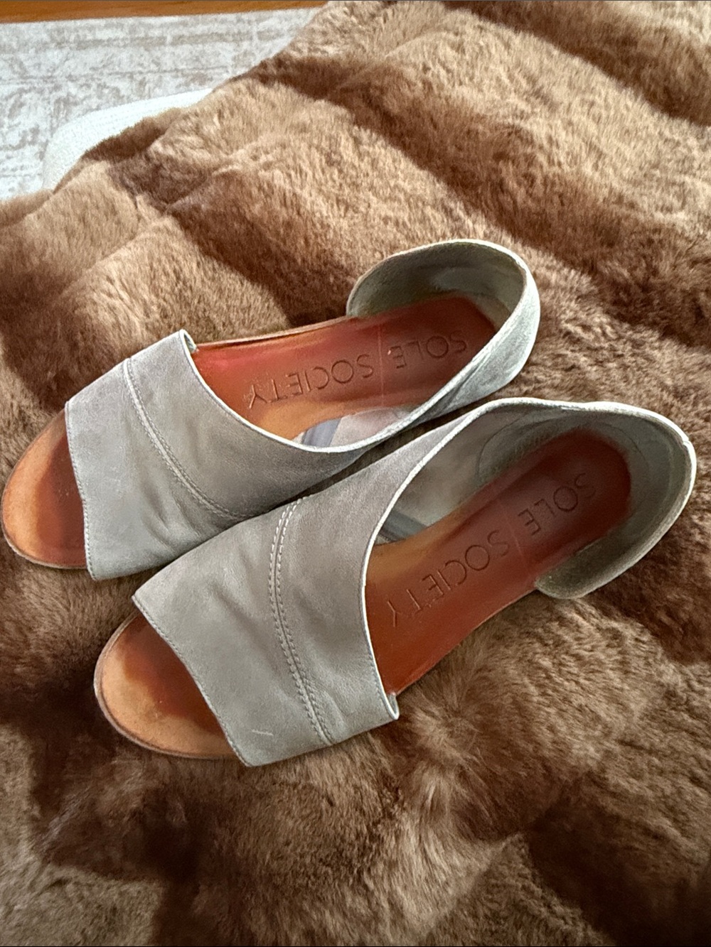 Sole Society Grey Leather Flats 7.5